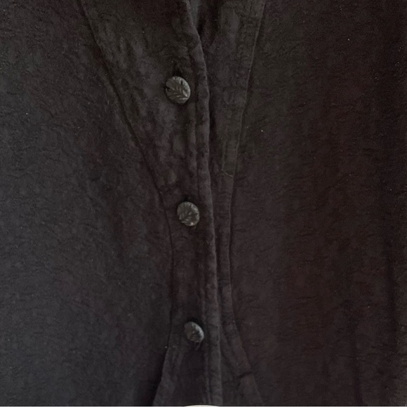 FLAX Black Button-Down Heavy Weight Shirt Jacket, Size S - Picture 4 of 6